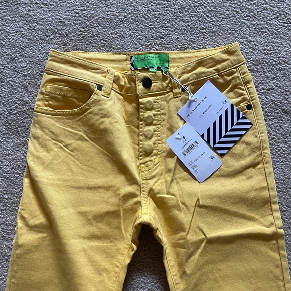 NWT Free People SR vs Sandrine Rose Virgin Label Yellow Relax Straight Fit Jeans - Picture 3 of 8